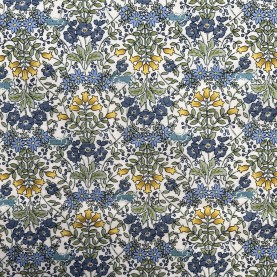 Kobayashi Japansk stof - Poplin bomuld metervarer syning produktfoto stoffet er med blomster print og sælges i metermål