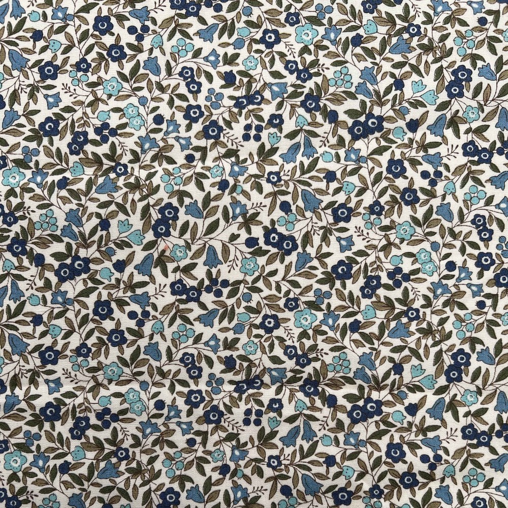 Kobayashi Japansk stof - Poplin bomuld metervarer syning produktfoto stoffet er med blomster print og sælges i metermål