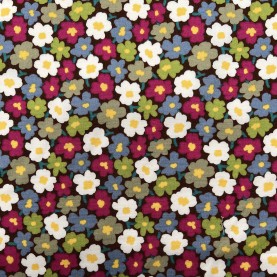 Kobayashi Japansk stof - Poplin bomuld metervarer syning produktfoto stoffet er med blomster print og sælges i metermål