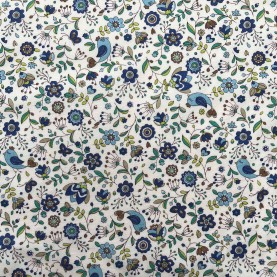 Kobayashi Japansk stof - Poplin bomuld metervarer syning produktfoto stoffet er med blomster print og sælges i metermål