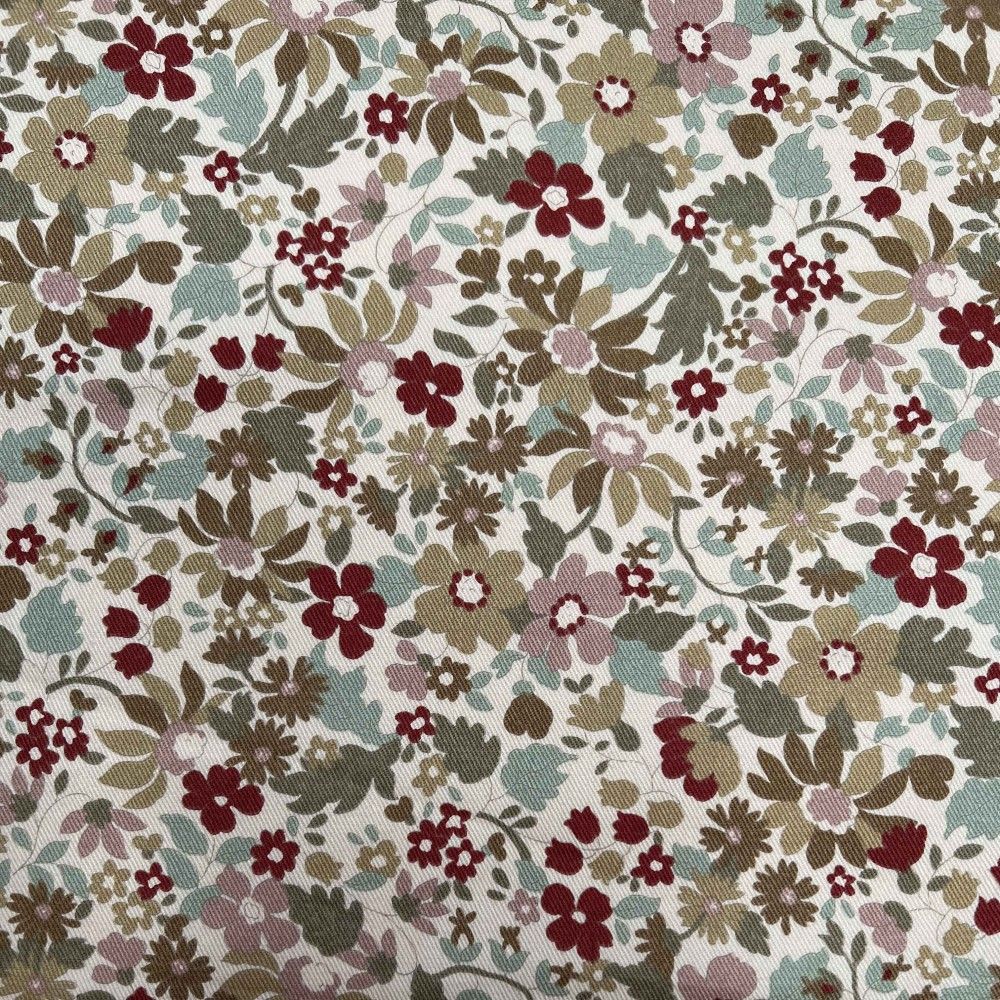 Kobayashi Japansk stof - Kipper kraftig bomuld metervarer syning produktfoto stoffet er med blomster print og sælges i metermål