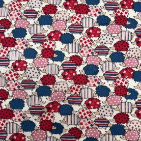 Kobayashi Japansk stof - Kipper kraftig bomuld metervarer syning produktfoto stoffet er med blomster print og sælges i metermål