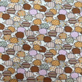 Kobayashi Japansk stof - Kipper kraftig bomuld metervarer syning produktfoto stoffet er med blomster print og sælges i metermål