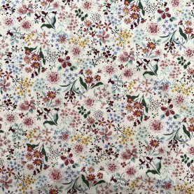 Kobayashi Japansk stof - Poplin bomuld metervarer syning produktfoto stoffet er med blomster print og sælges i metermål