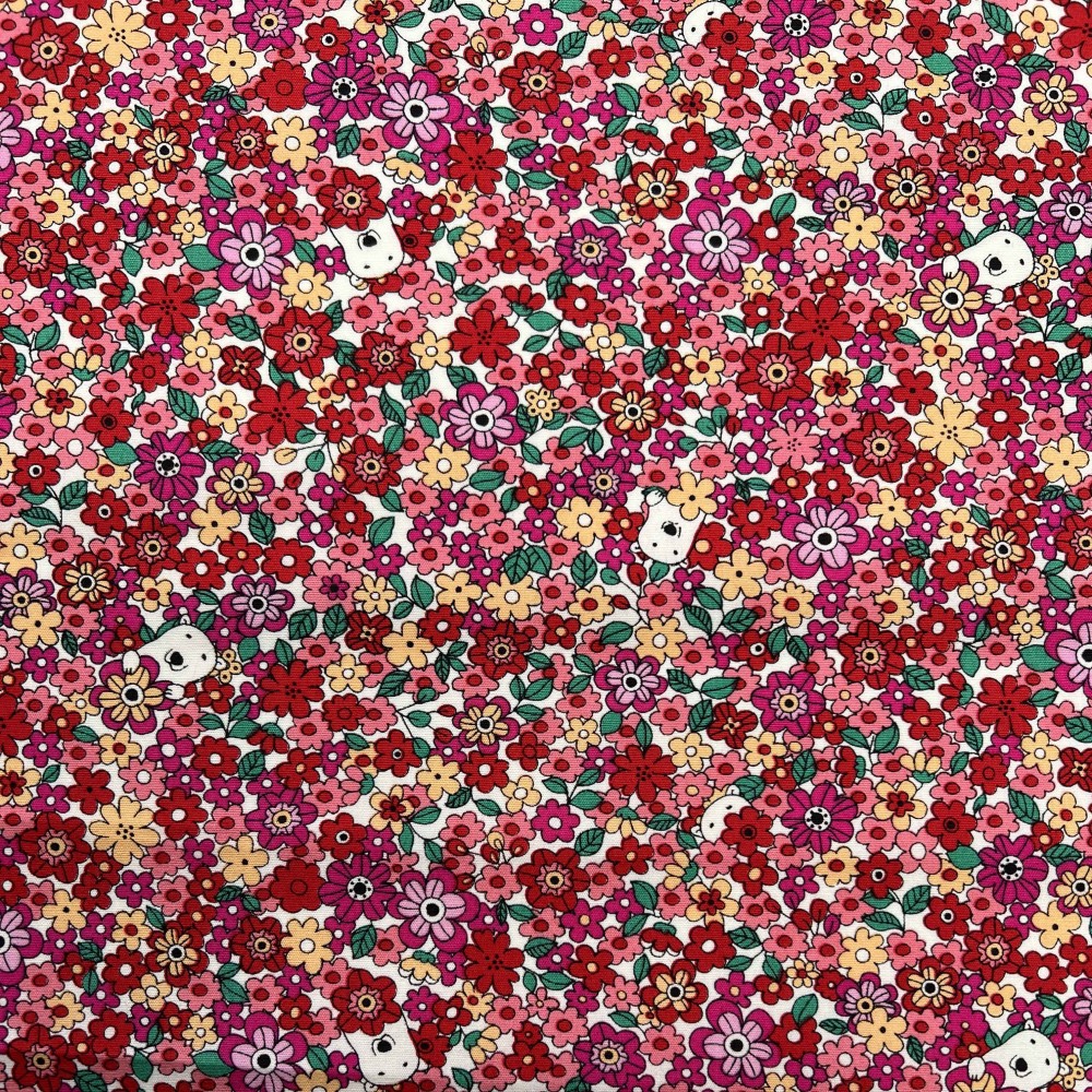 Kobayashi Japansk stof - Poplin bomuld metervarer syning produktfoto stoffet er med blomster print og sælges i metermål Kobayashi Japansk stof - Poplin bomuld metervarer syning produktfoto stoffet er med blomster print og sælges i metermål