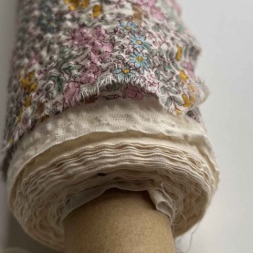 Product picture of a fabric roll with bæk og bølge stof fabric for garment making fabric roll width 110cm