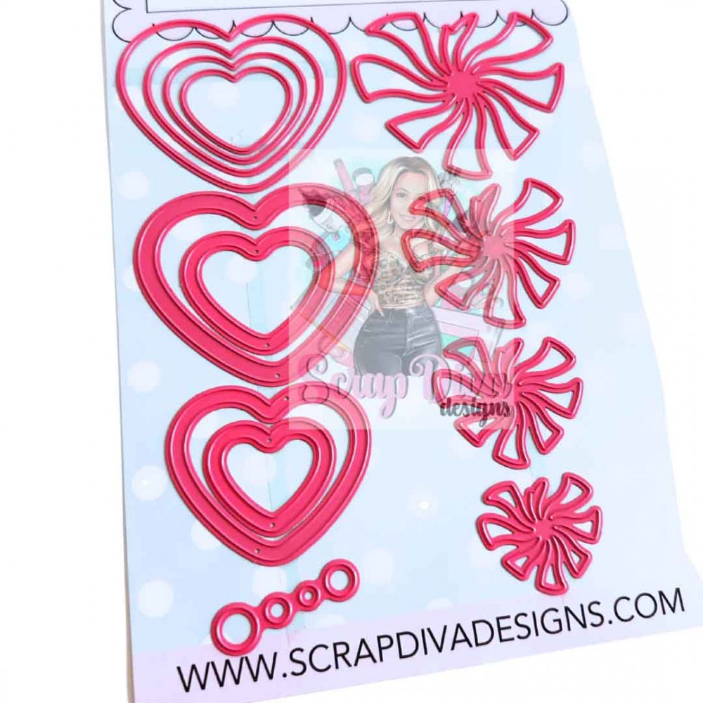 Scrap Diva Design  - Peppermint Heart Candy Shaker Scrap Diva Design  - Peppermint Heart Candy Shaker
