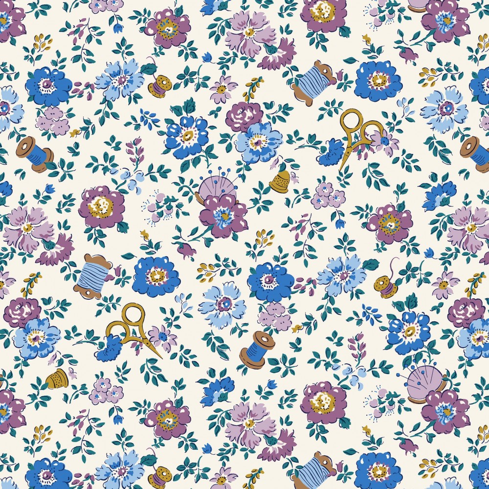 fat quarters 45x55cm - Liberty Quilting Haberdashery Floral 01667443A fat quarters 45x55cm - Liberty Quilting Haberdashery Floral 01667443A