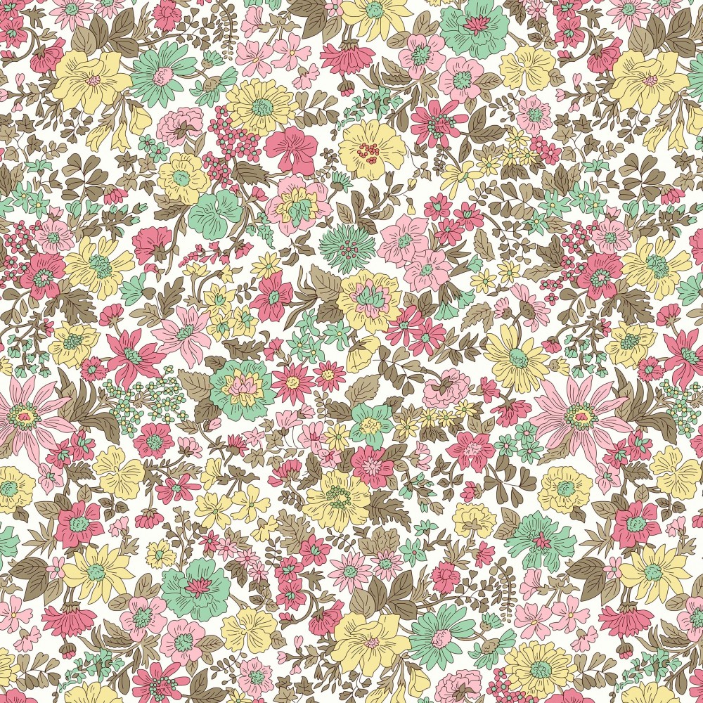bomuld stof i metermål fat quarters 45x55cm cotton fabric Liberty Quilting Emily Annabelle 01667525A