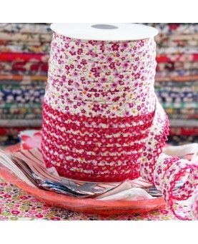 Skråbånd blomstret pink