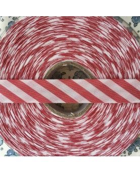 Skråbånd bred stribe - rød/hvid - 3 meter